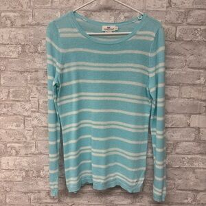 Vineyard Vines Linen Blend Long Sleeve Sweater Women’s Small Blue White‎ Stripes